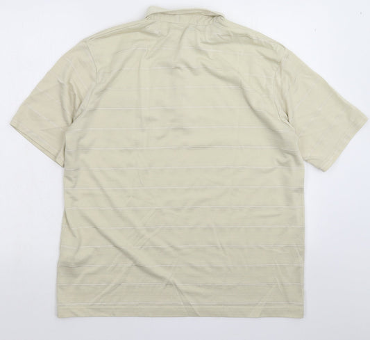 BHS Womens Beige Striped Basic Polo Size M