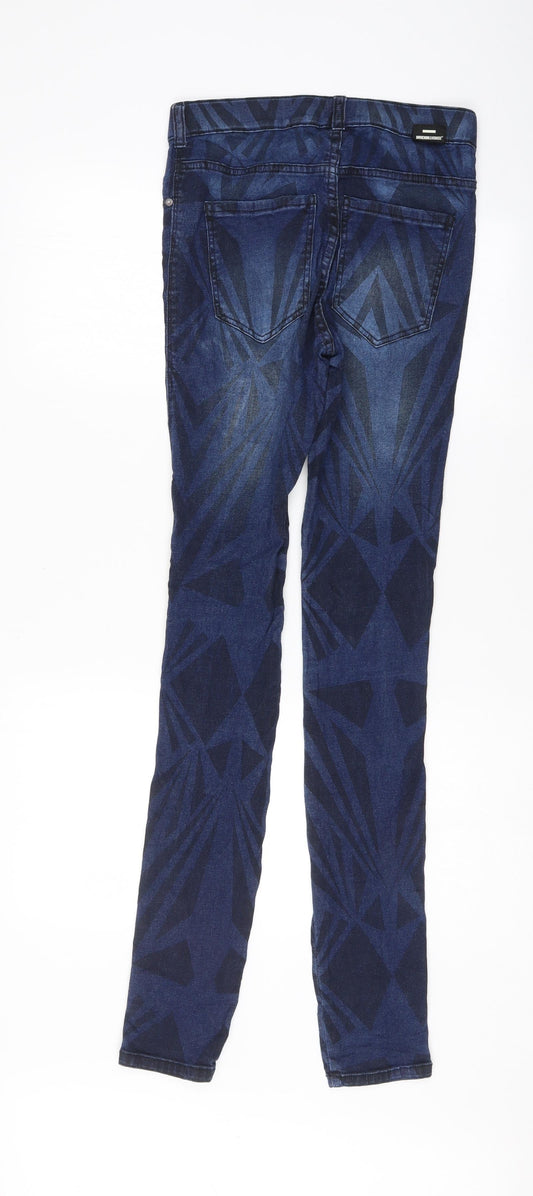 Dr. Denim Womens Blue Geometric Skinny Jeans Size 28 L32.5 in