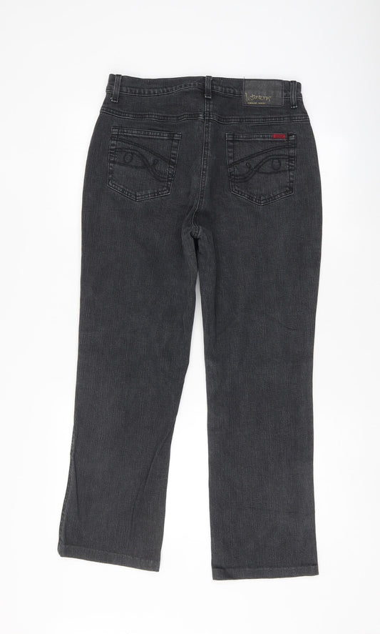 Preworn Womens Black Straight Jeans Size 32 L26.5 in