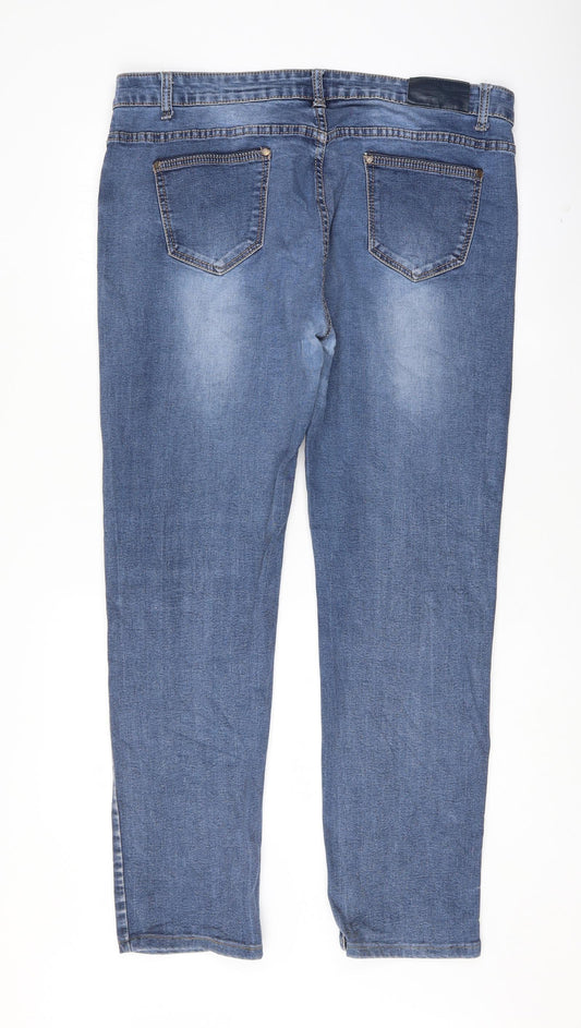 b s fashion Womens Blue Straight Jeans Size 39 in L30 in