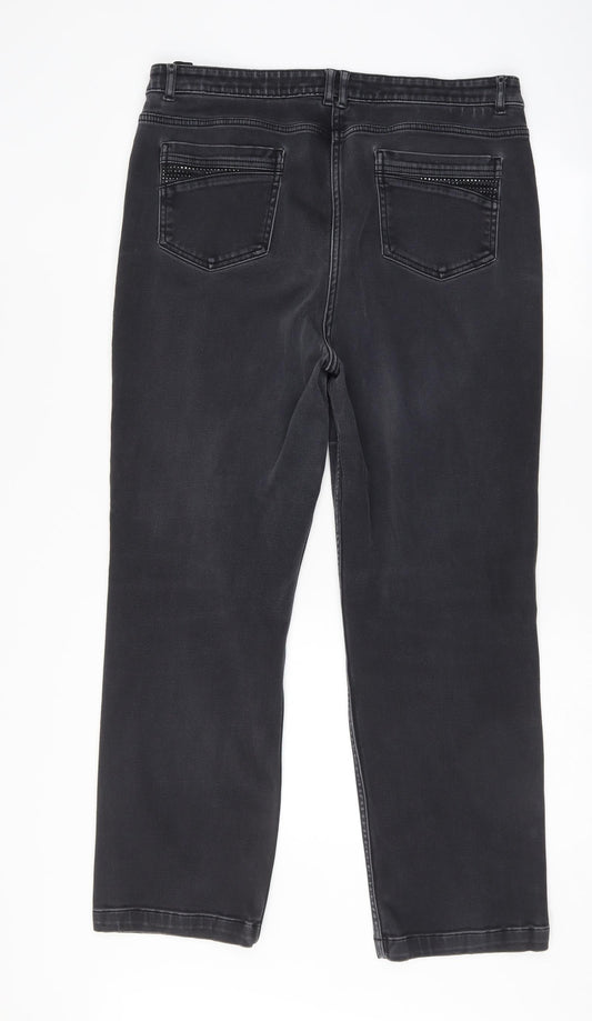 Marks and Spencer Womens Black Straight Jeans Size 36 L28 in
