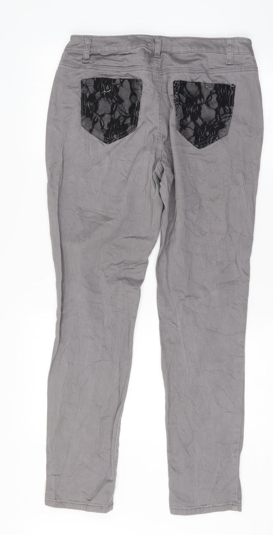 Bpc Womens Grey Skinny Jeans Size 12 L30 in