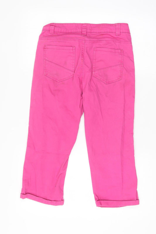 24/7 Womens Pink Cropped Jeans Size 10 L20 in