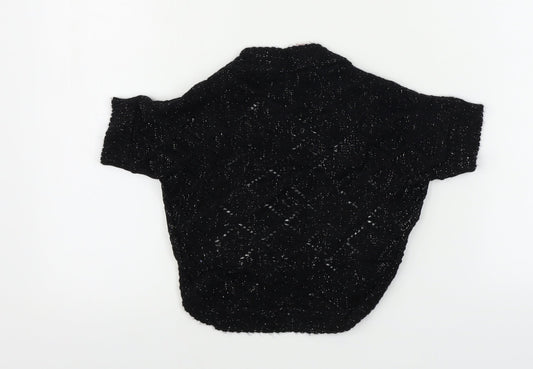 Adams Girls Black Cardigan Jumper Size 8 Years