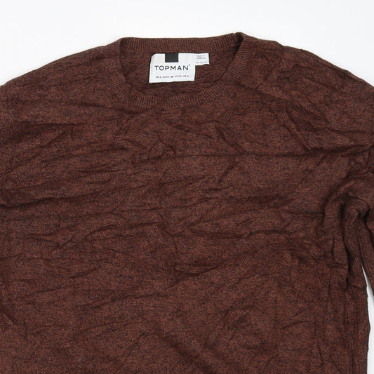 Topman Mens Brown Pullover Jumper Size M