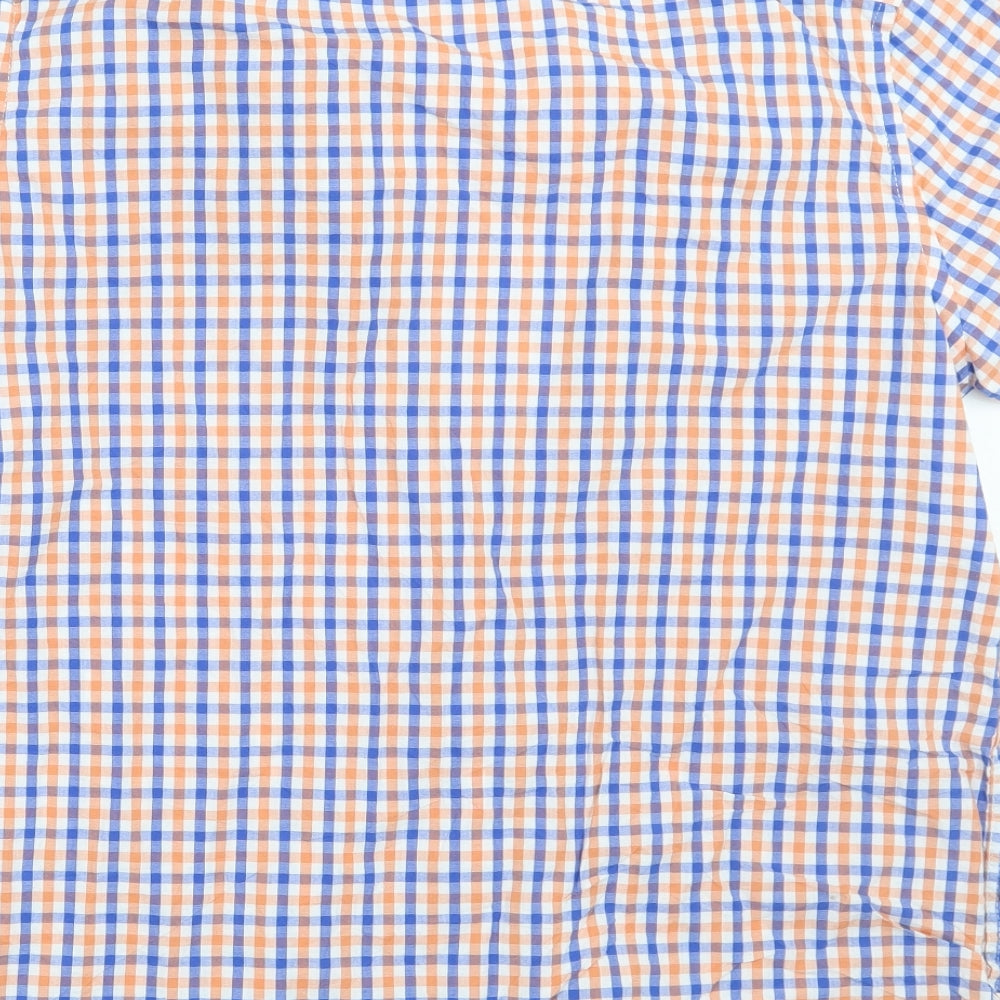 George Mens Blue Check Button-Up Size M
