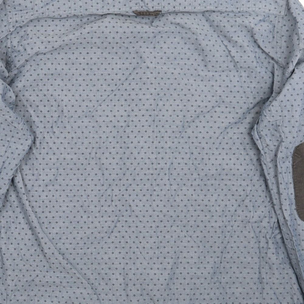 F&F Mens Blue Geometric Button-Up Size XL