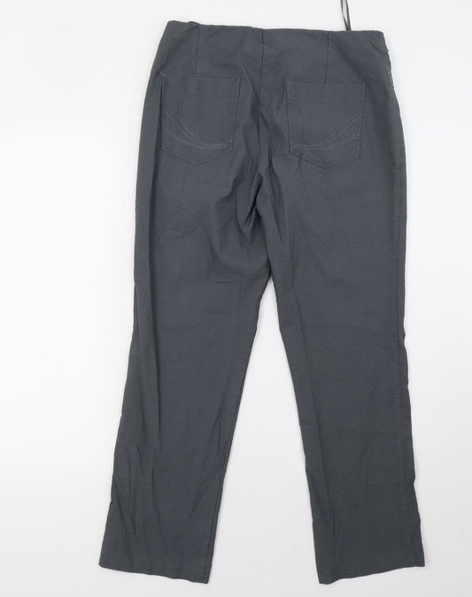 Helena Vera Womens Grey Trousers Size 10 L28 in