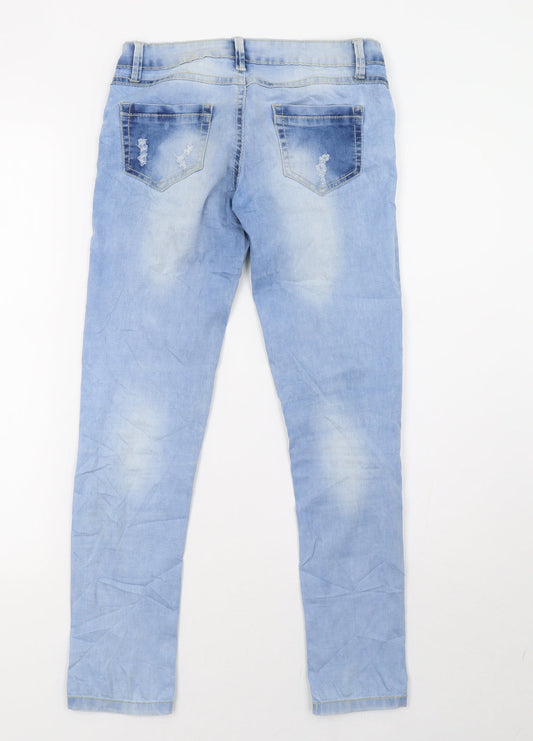 f&d fashion Womens Blue Denim Skinny Jeans Size 12 L26 in