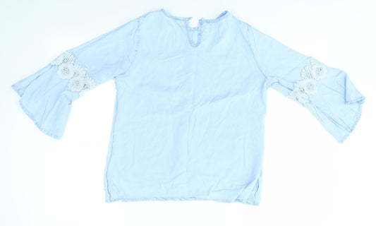 Preworn Womens Blue Basic Blouse Size 8