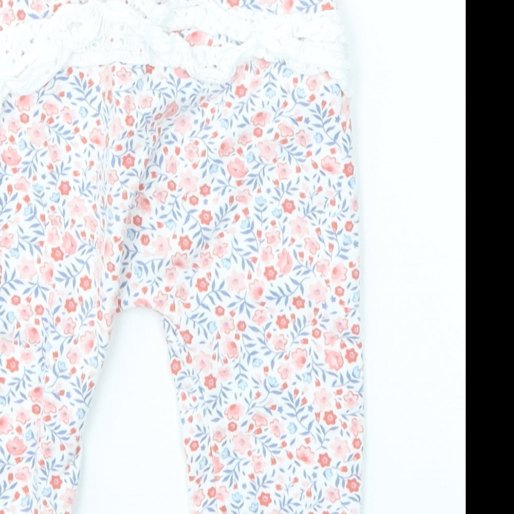 LITTLE NUTMEG Baby Multicoloured Floral Jogger Leggings Size 3-6 Months