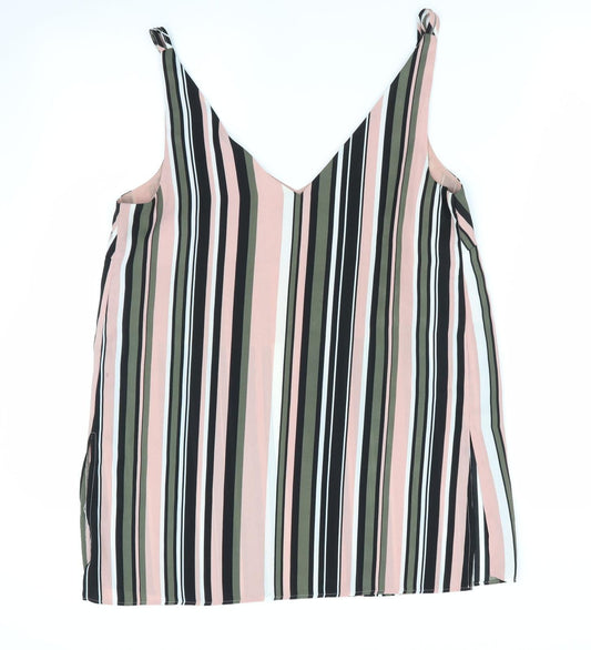 Papaya Womens Pink Striped Tunic Blouse Size 10