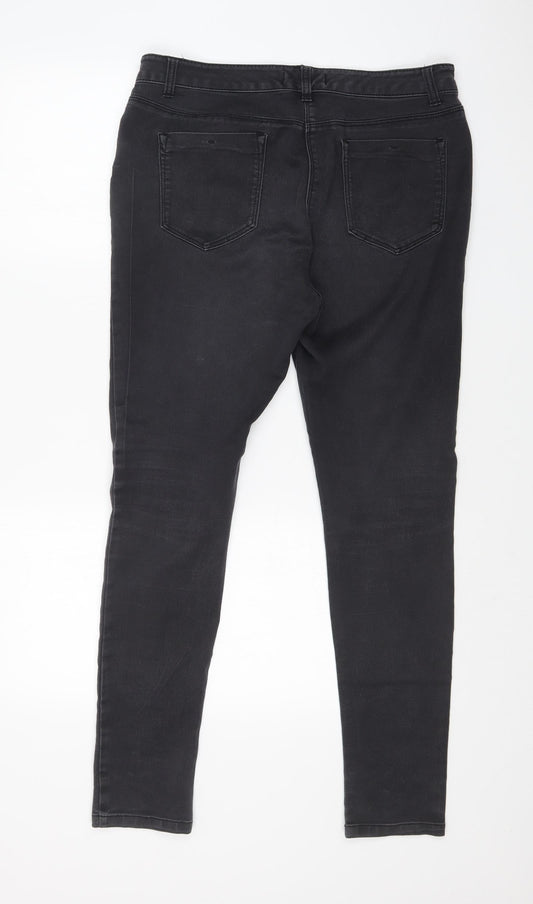 South Womens Black Skinny Jeans Size 14 L28 in