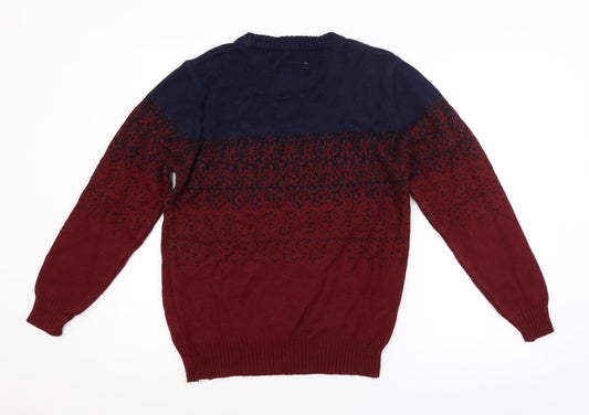 Fabric Mens Multicoloured Pullover Jumper Size S