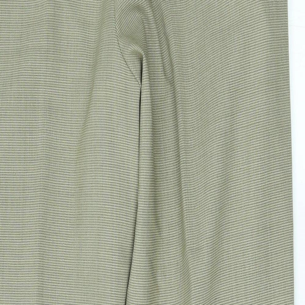 M&S Womens Beige Check Trousers Size 38 L31 in