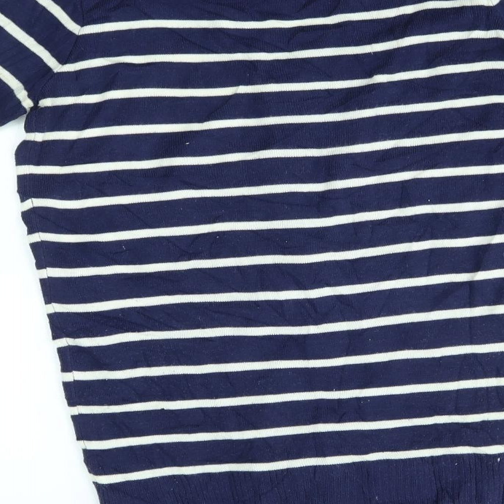 Motel Womens Blue Striped Cardigan Jumper Size S