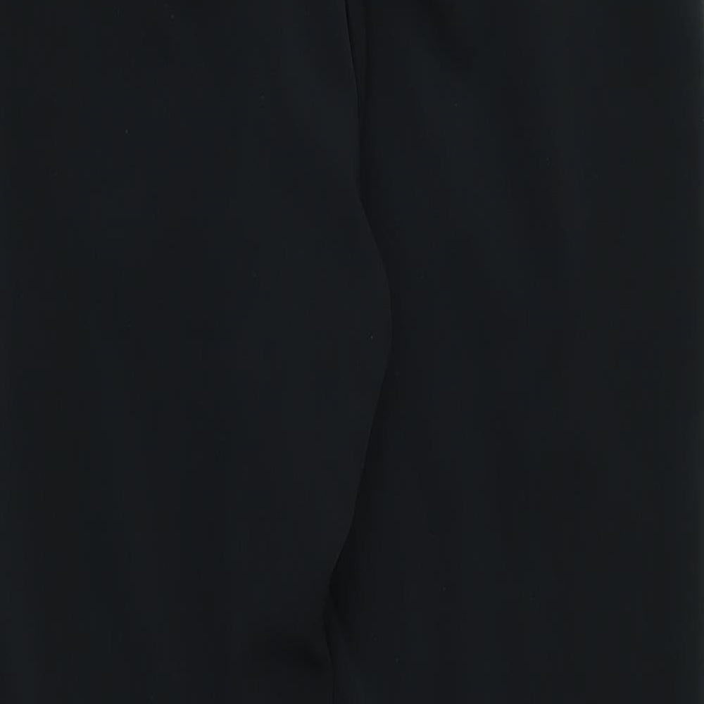 M&S Womens Black Capri Trousers Size 10 L27 in - flower detail