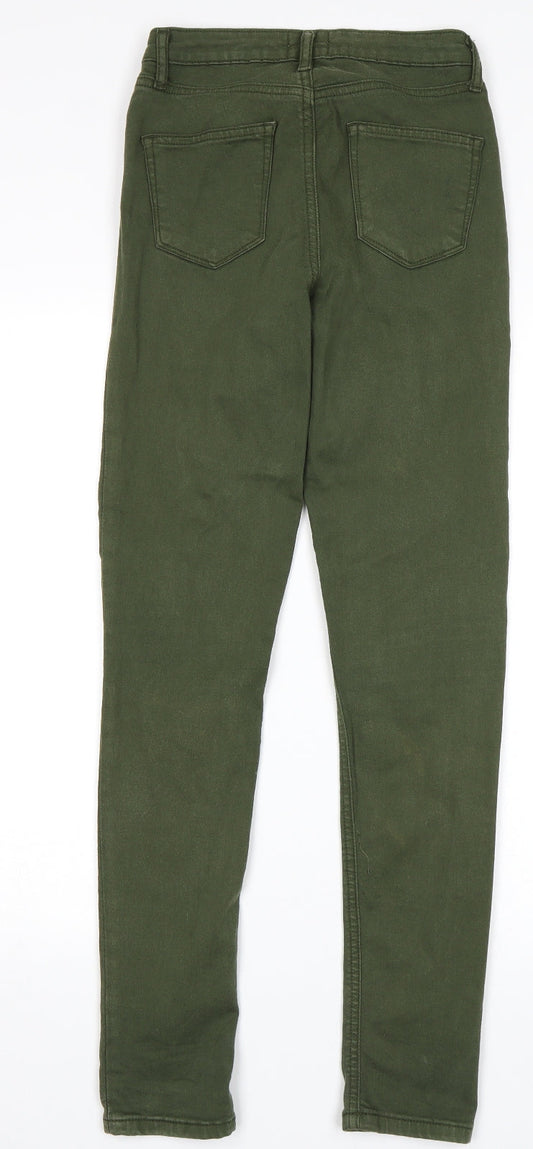 Miss Selfridge Womens Green Skinny Jeans Size 8 L28 in