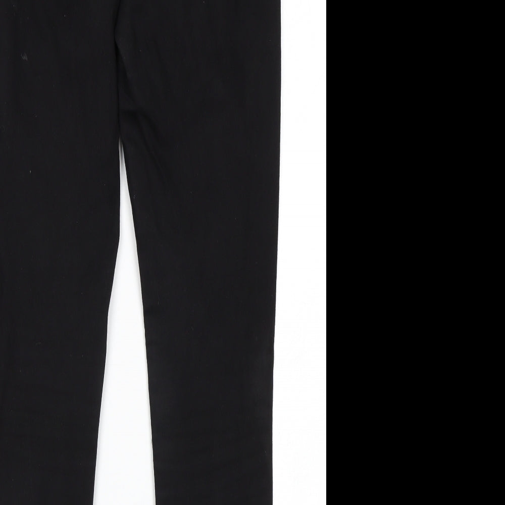 Brand and care label for Denim Co women’s black skinny jeans, size UK 8, 27-inch leg