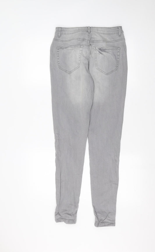 Denim & Co. Womens Grey Skinny Jeans Size 10 L28 in