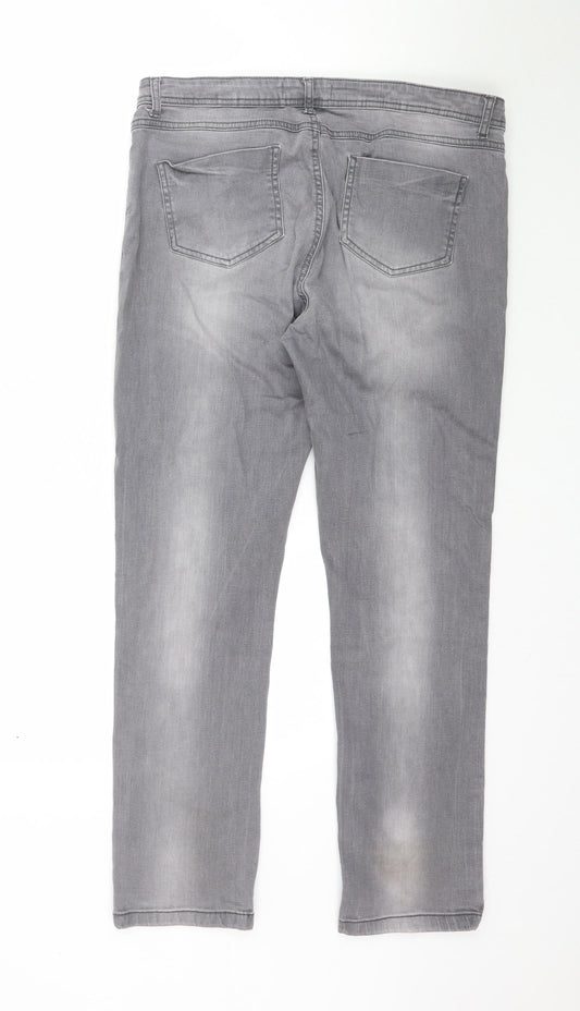 BHS Womens Grey Denim Skinny Jeans Size 14 L29 in - Slim leg