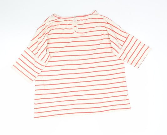 Adini Womens Multicoloured Striped Basic T-Shirt Size XS