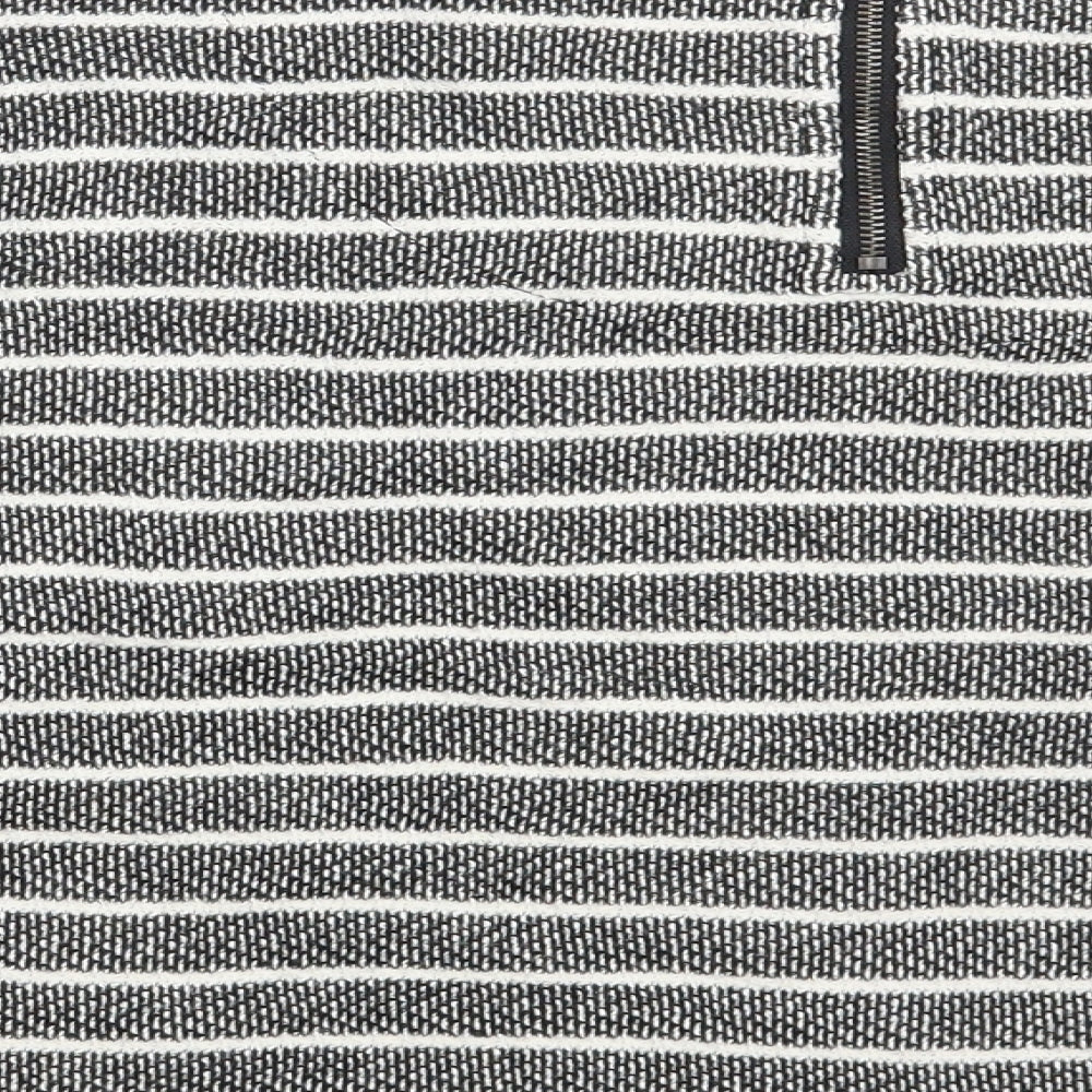 M&S Womens Black Striped Pullover Sweatshirt Size 16