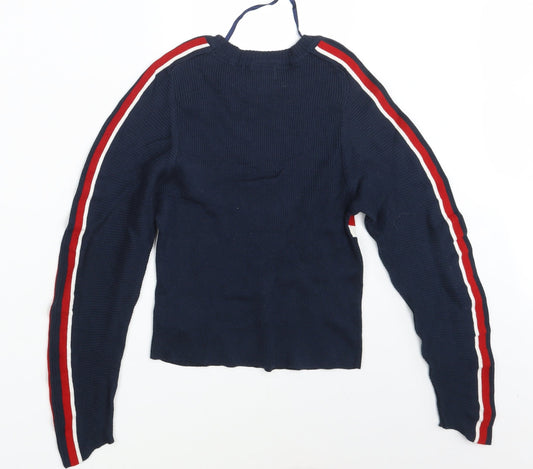 Primark Womens Blue Striped Pullover Sweatshirt Size 6