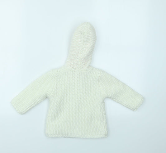 George Girls White Cardigan Jumper Size 6-9 Months