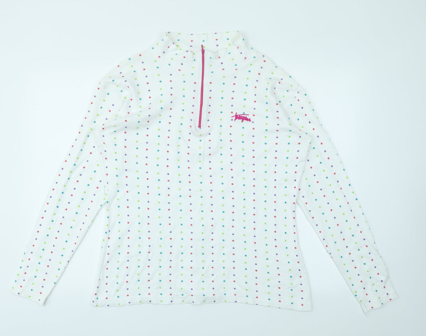 Tresspass Womens Multicoloured Polka Dot Pullover Jumper Size 2XL