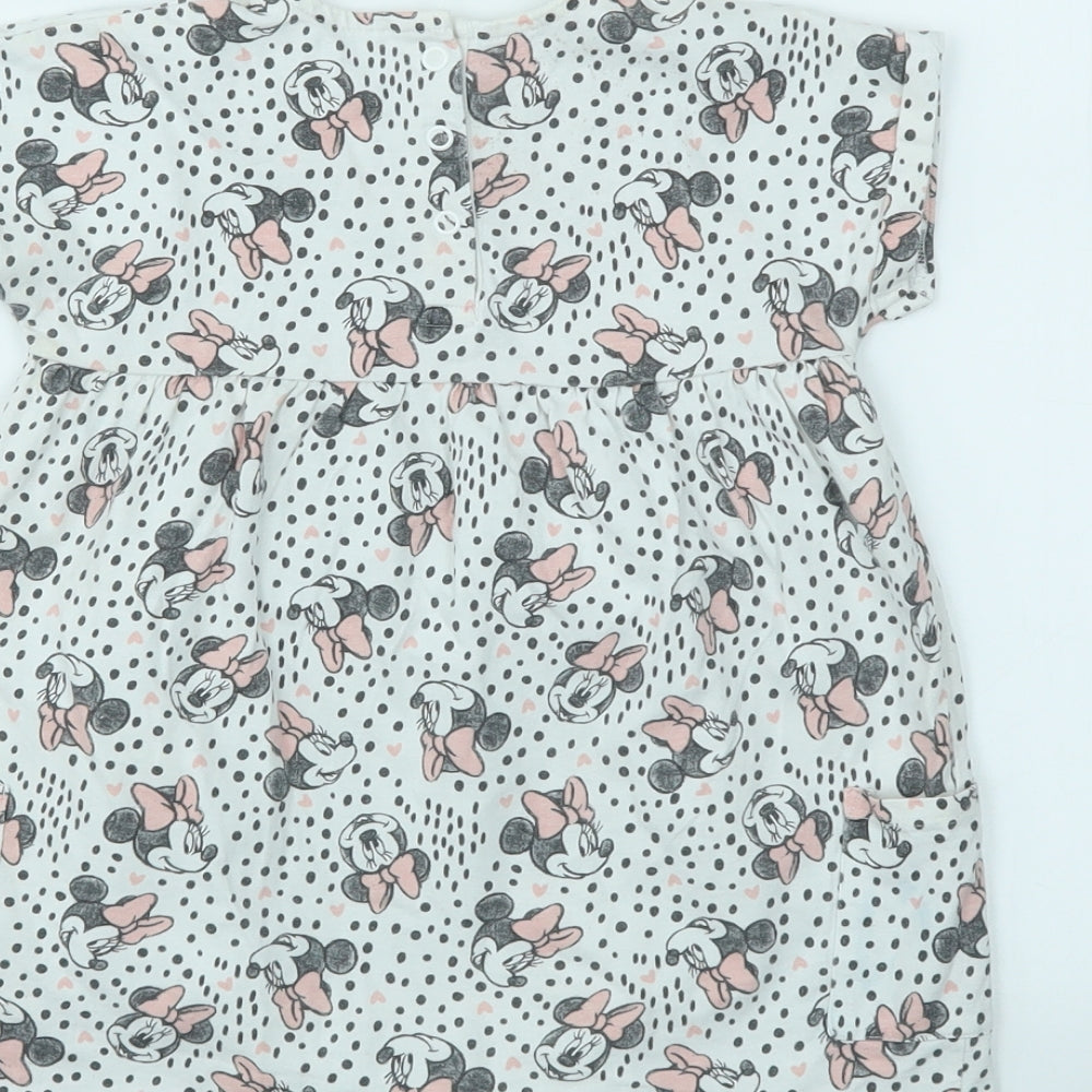 George Girls Ivory Geometric Fit & Flare Size 12-18 Months