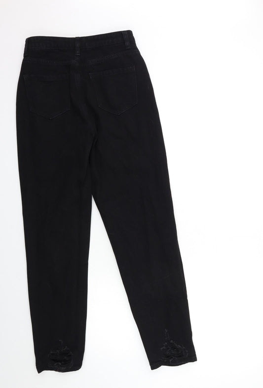 Missguided Womens Black Denim Mom Jeans Size 6 L29 in