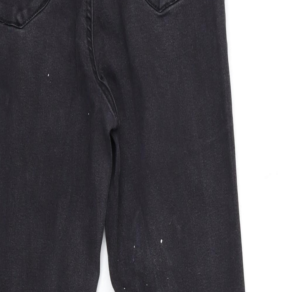 Brand and care label for Denim & Co. women’s black denim skinny jeans, size UK 14, 27-inch leg