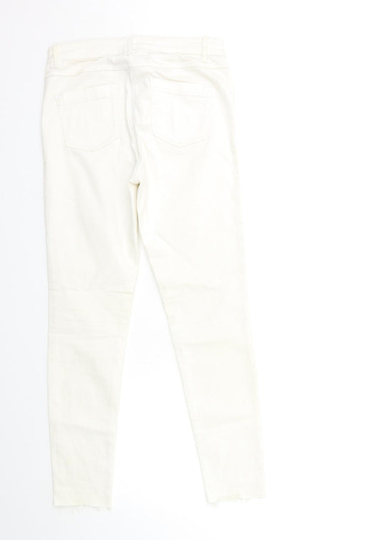Papaya Womens White Denim Skinny Jeans Size 10 L28 in