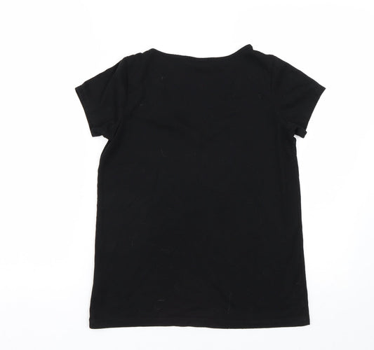 Red Herring Womens Black Basic T-Shirt Size 8