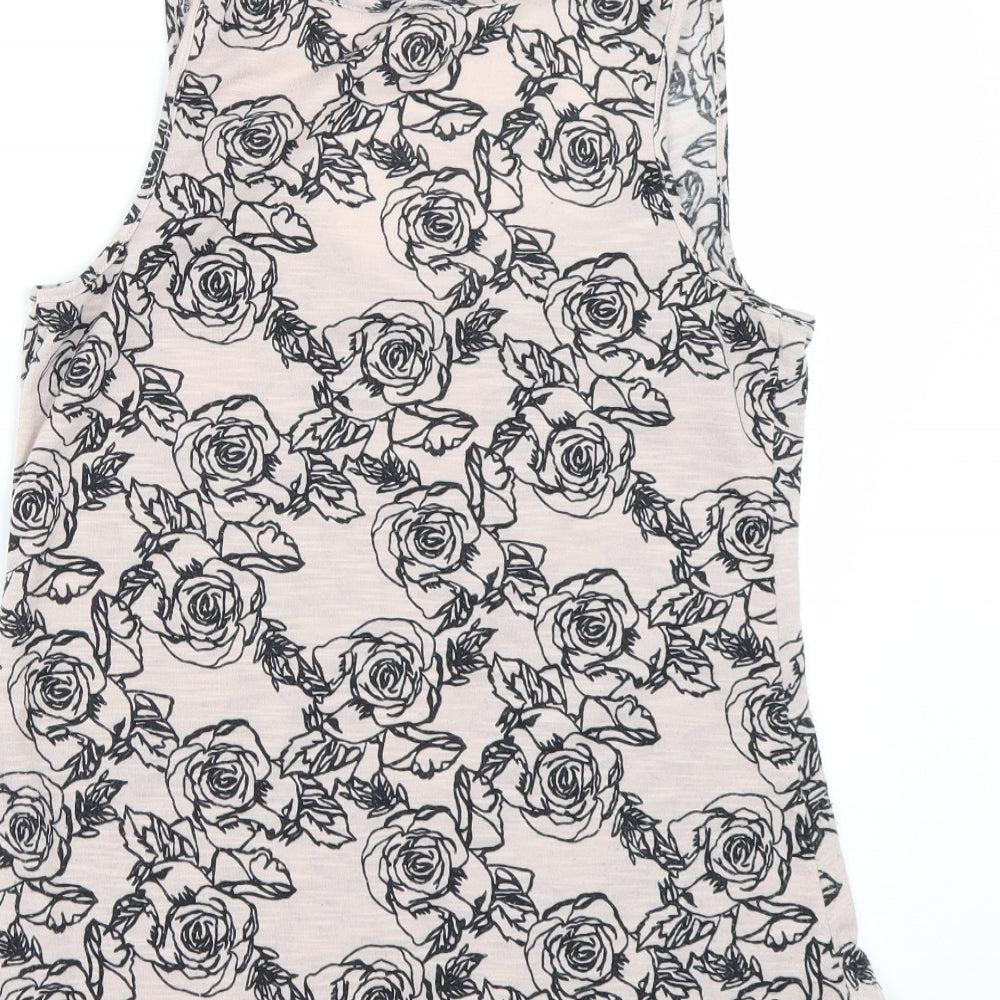 Dorothy Perkins Womens Pink Floral Basic Tank Size 8