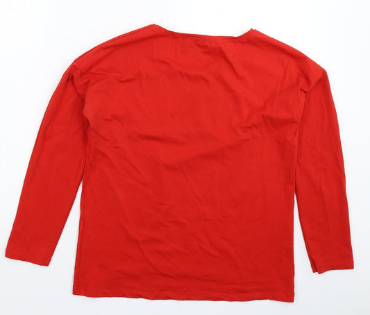 Awsarre Womens Red Basic T-Shirt Size 12