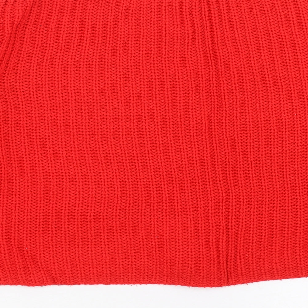 Primark Womens Red Knit Pullover Jumper Size S