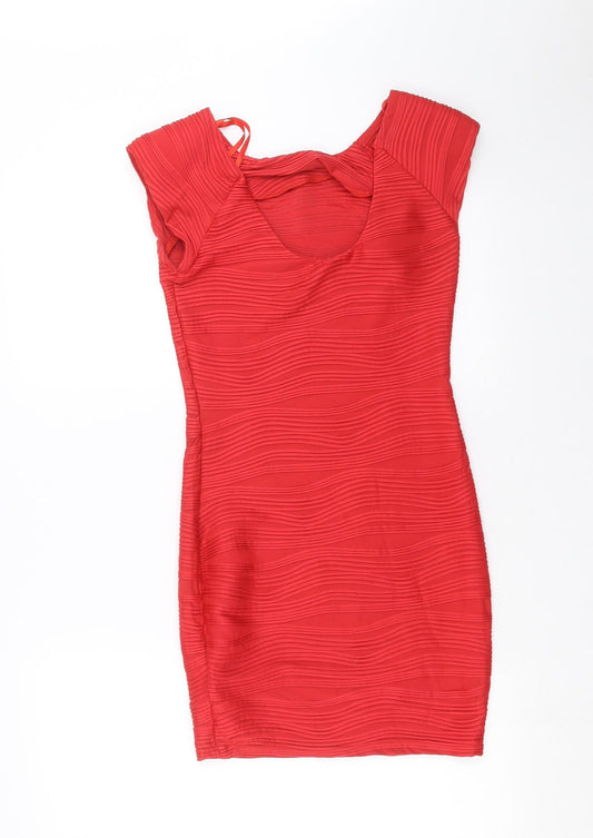 AX Paris Womens Red Geometric Mini Size 8