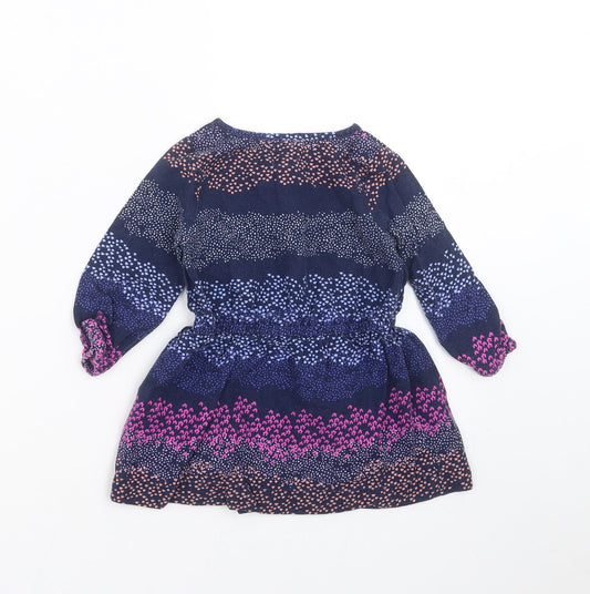 Gap Girls Blue Geometric Shirt Dress Size 12-18 Months