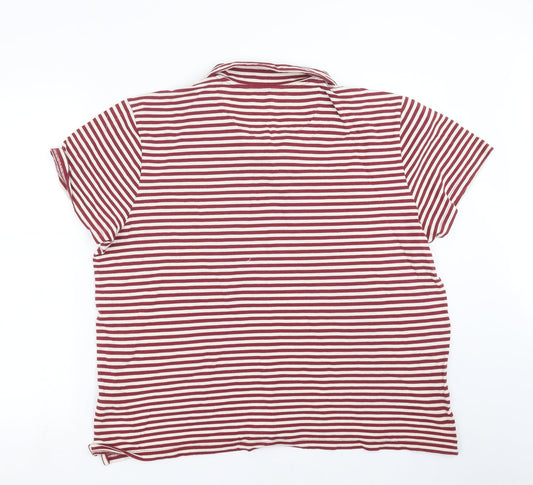Hammond & Co Mens Red Striped Polo Size XL