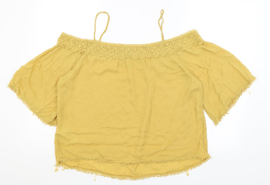New Look Womens Yellow Basic Blouse Size 14