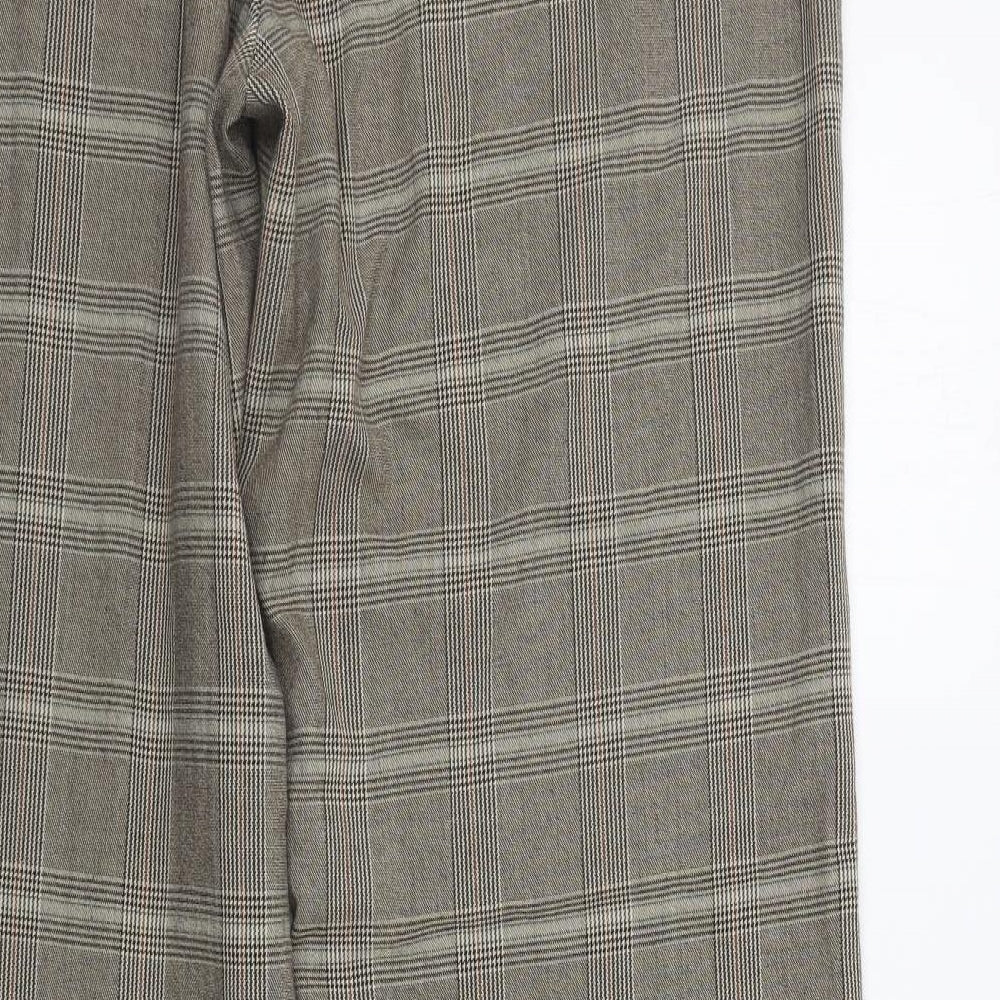 eVIE Womens Beige Geometric Trousers Size 16 L29 in