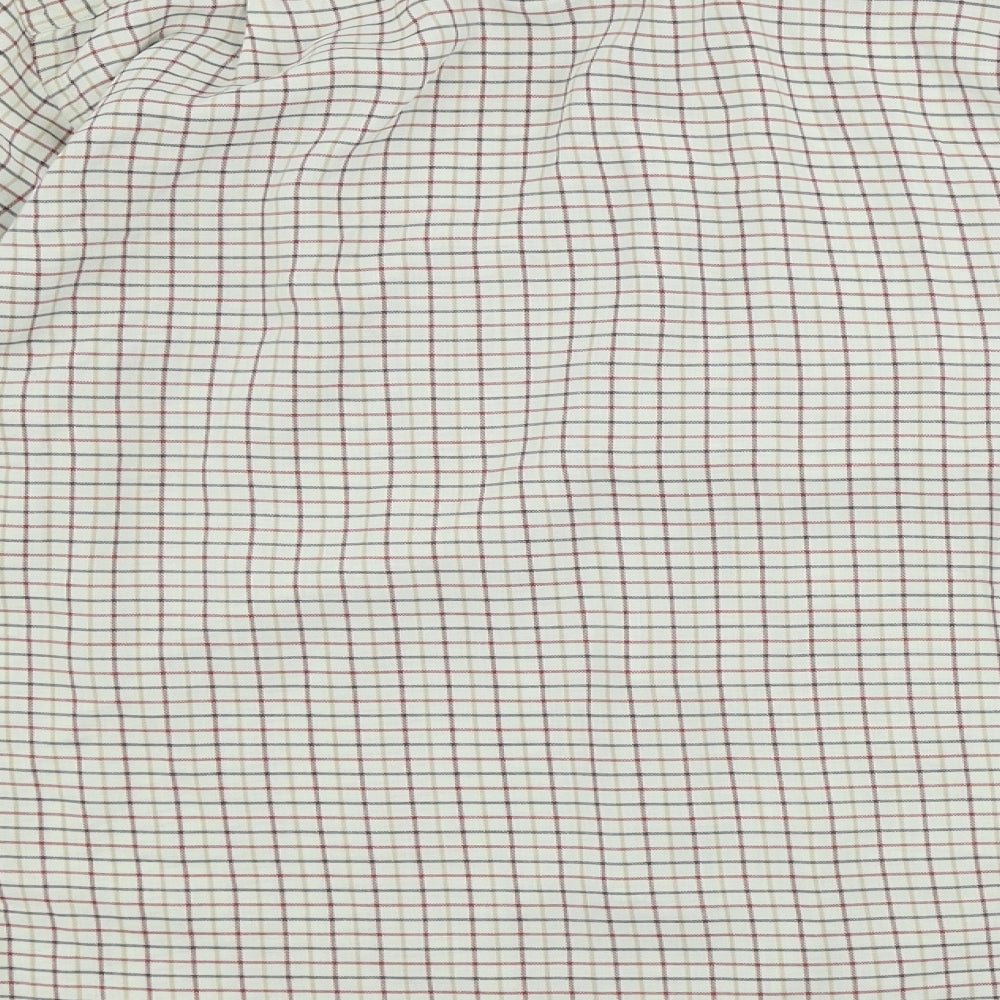 Berkertex Mens White Check Button-Up Size 16.5