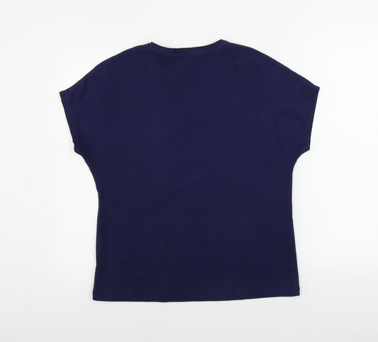 Marble Womens Blue Basic Polo Size L