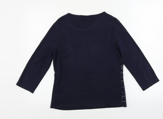 Country Casuals Womens Blue Basic T-Shirt Size S