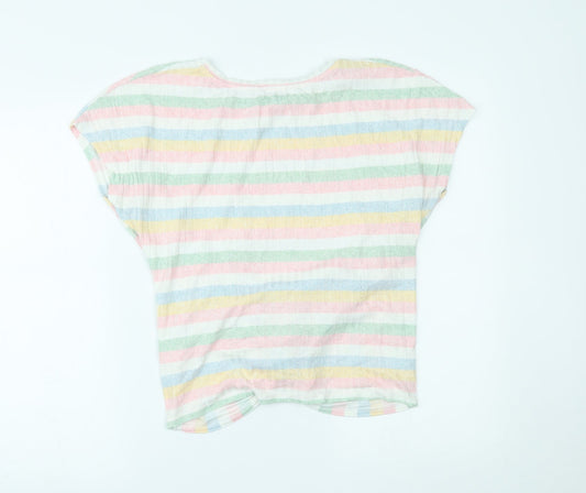New Look Womens Multicoloured Striped Basic Blouse Size M