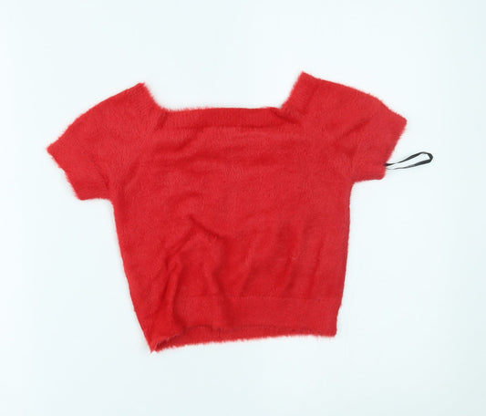 FOREVER 21 Womens Red Cropped T-Shirt Size M