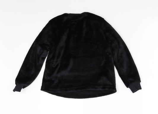 Matalan Boys Black Solid Fleece Pyjama Top Size 10 Years - Minecraft