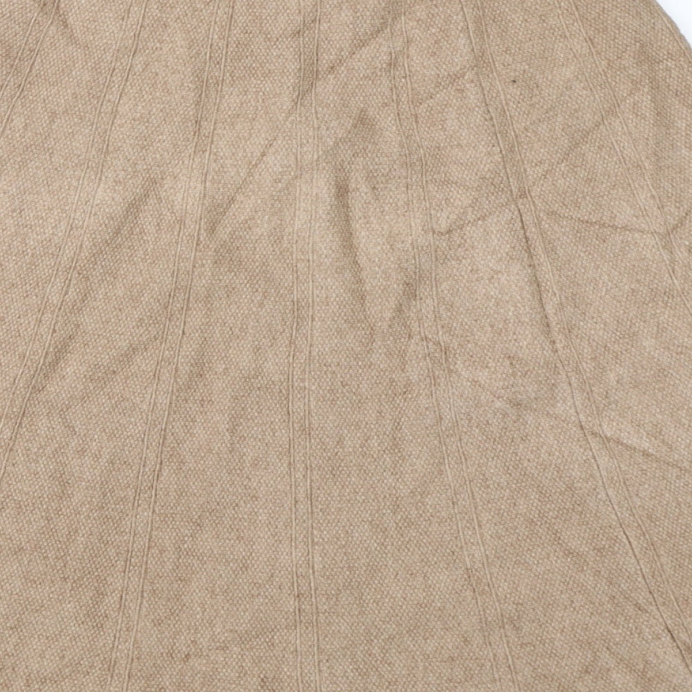 Preworn Womens Beige Flare Skirt Size 25 in